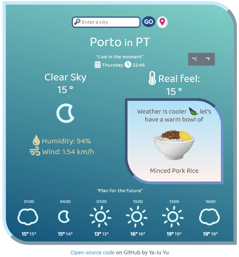 Ya-Ju's React weather app