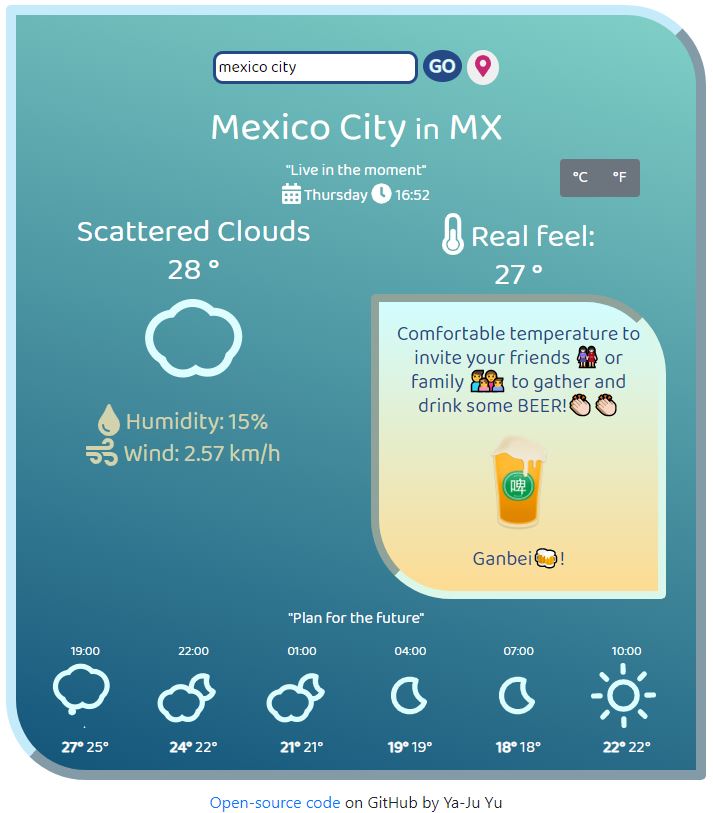 Ya-Ju's React weather app