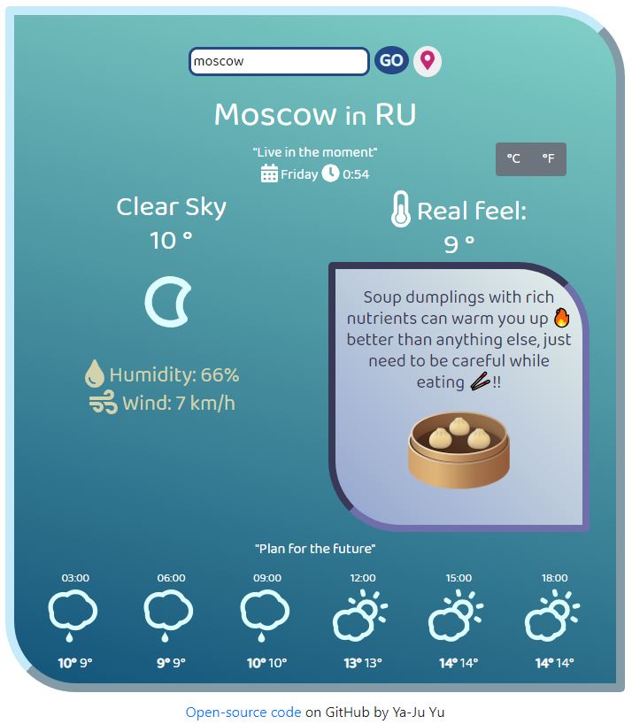 Ya-Ju's React weather app